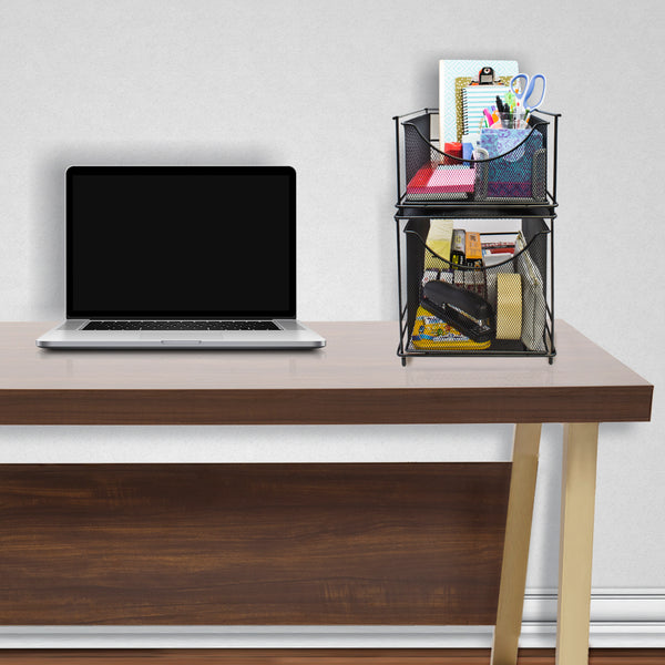 Sorbus Sliding Mesh Basket Drawers (2 Tier)