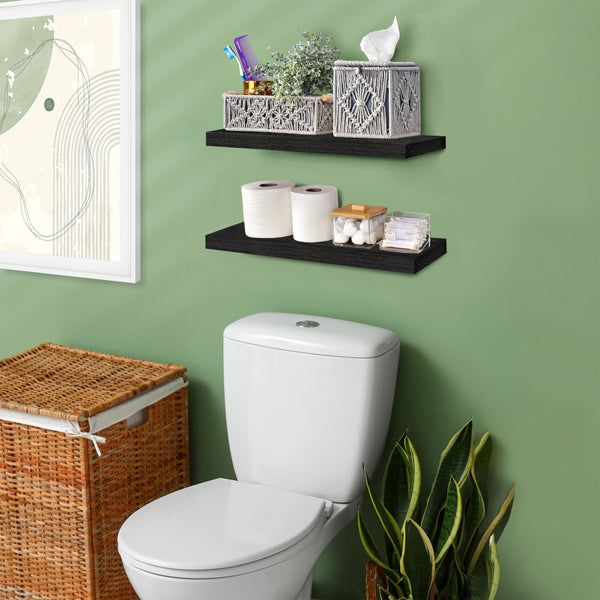 Sorbus Solid Wood Floating Shelves (16” Set Of 2)