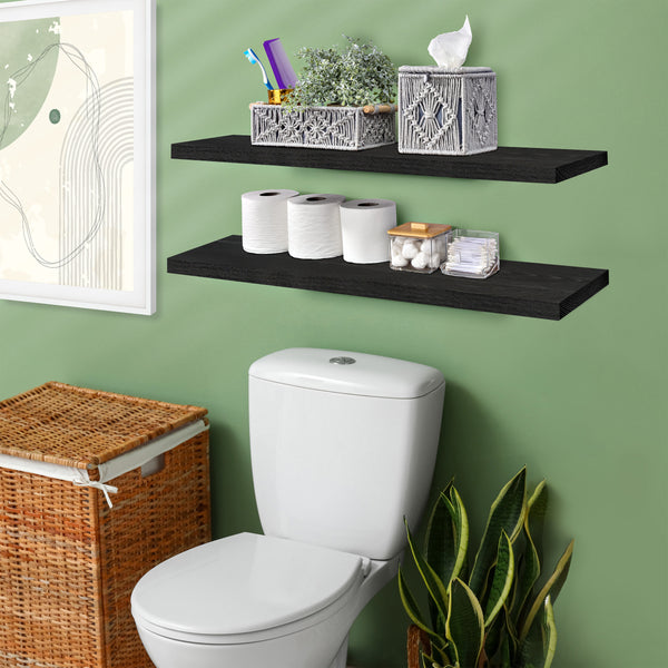 Sorbus Solid Wood Floating Shelves (35” Set Of 2)