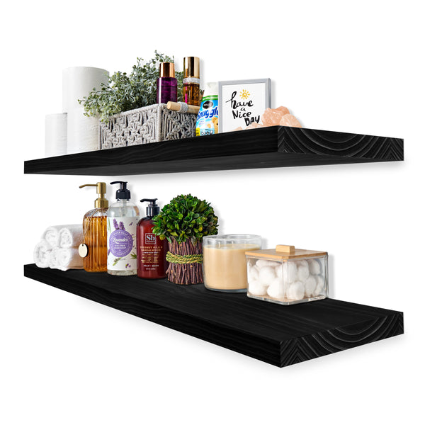sorbus Solid Wood Floating Shelves (35” Set of 2)