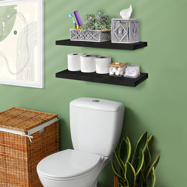 Sorbus Solid Wood Floating Shelves (Set Of 2 24”)