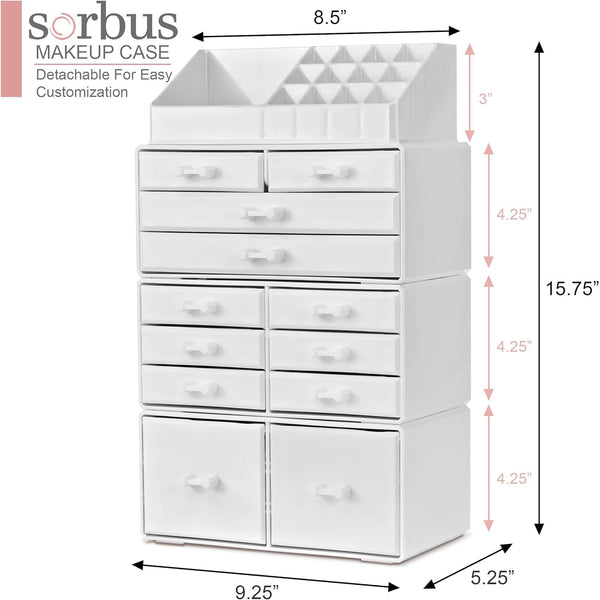 Sorbus Stackable Makeup Organizer (12 Drawer)