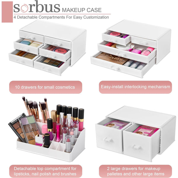 Sorbus Stackable Makeup Organizer (12 Drawer)