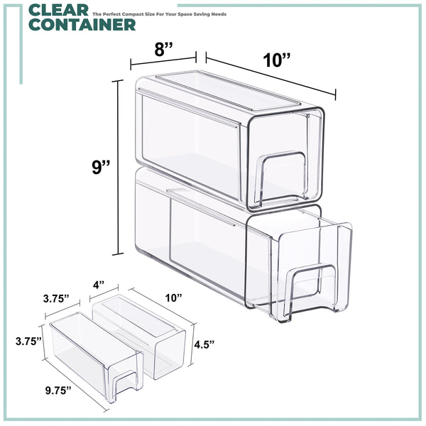 Sorbus Stackable Storage Drawers Case With Handles