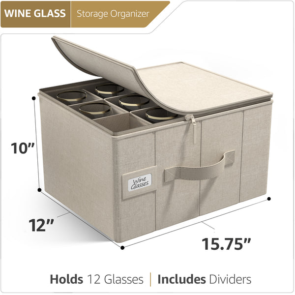 Sorbus Stemware Hard Shell Storage Case