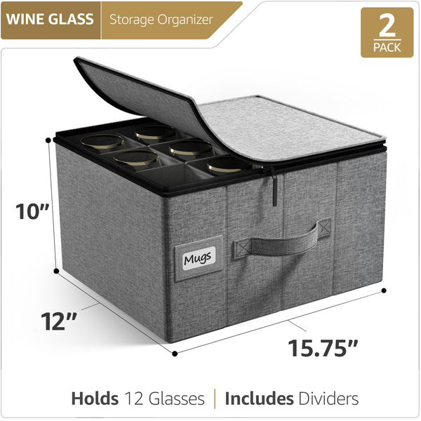 Sorbus Stemware Storage Chest