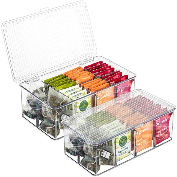 sorbus Storage Bins with Dividers & Lids (Set of 2)