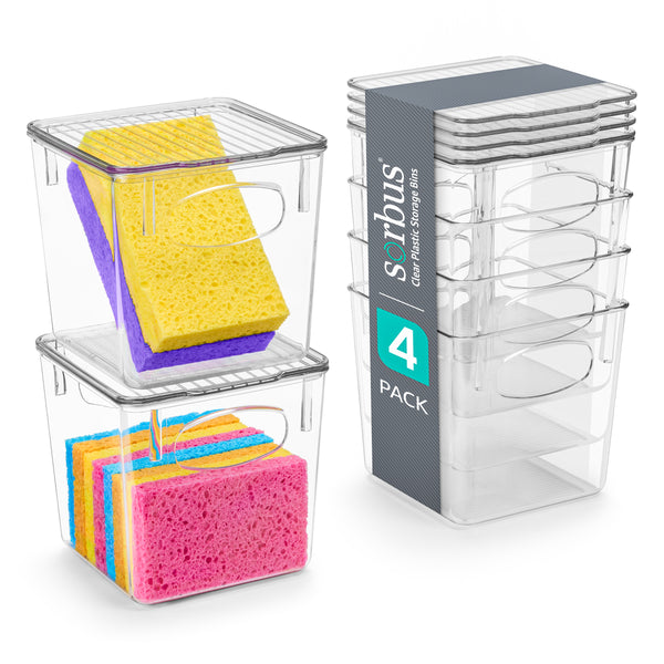 Sorbus Storage Bins With Lids Set (Small)