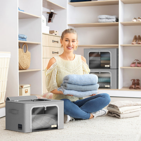 Sorbus Storage Bins With Window (Packs Medium)