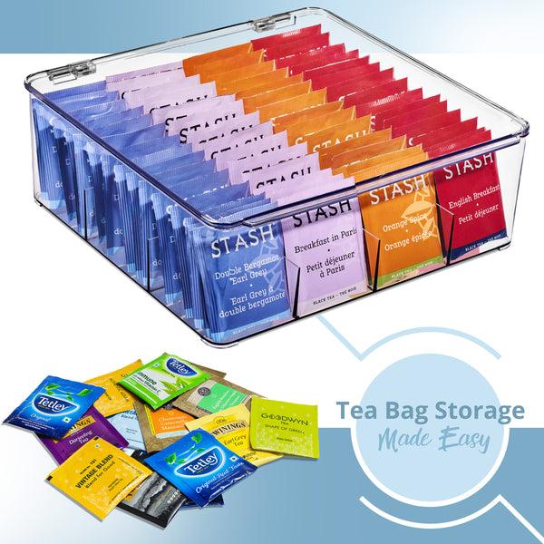 Sorbus Tea Bag Organizer With Dividers And Lid