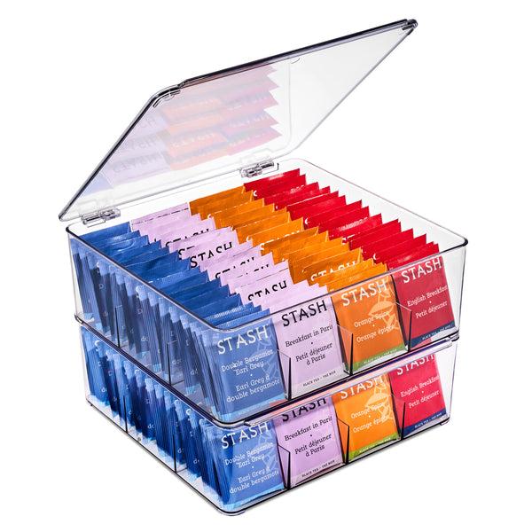 sorbus Tea Bag Organizer with Dividers and Lid