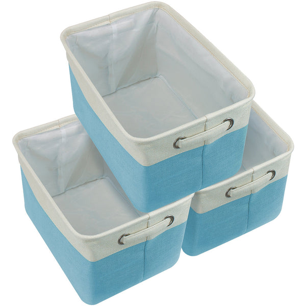 Sorbus Twill Storage Basket Set With Trim (3 Pack)