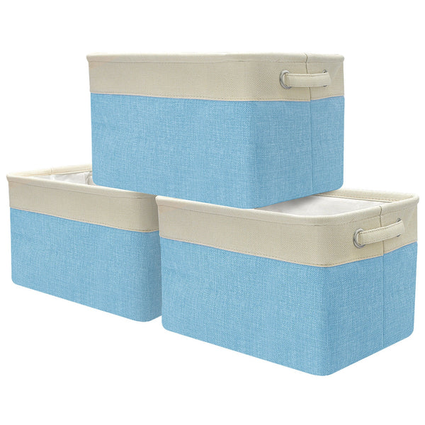 sorbus Twill Storage Basket Set with Trim (3 Pack)
