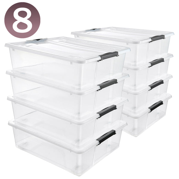 Sorbus Underbed Bins With Lids (Set Of 8)