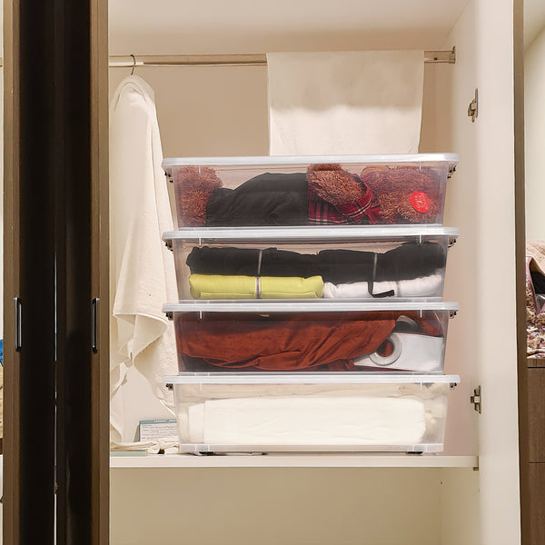 Sorbus Underbed Bins With Lids (Set Of 8)