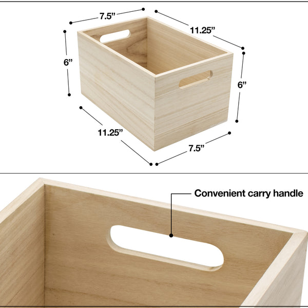 Sorbus Unfinished Wood Box Crates (4 Piece)