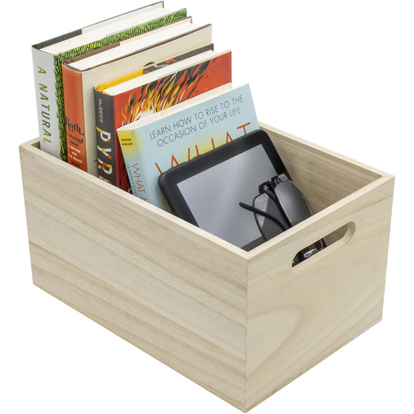 Sorbus Unfinished Wood Box Crates (4 Piece)