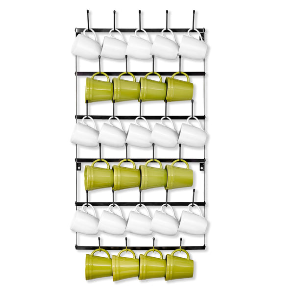 sorbus Wall-Mounted Coffee Mug Holder (27 Hooks)