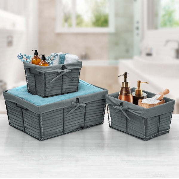 Sorbus Wire Basket Bins (5 Pc)