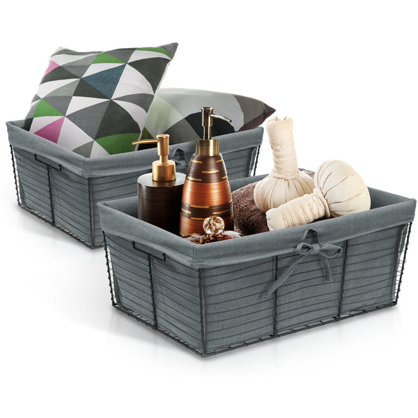 sorbus Wire Basket with Liner Set (Set of 2)