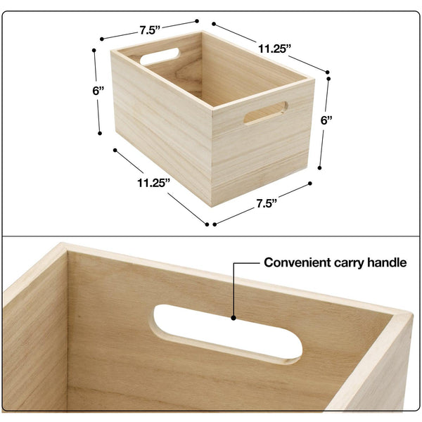 Sorbus Wooden Box Organizers (2 Pack Large)