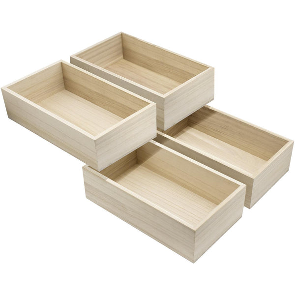 Sorbus Wooden Box Organizers (4 Pack Small)