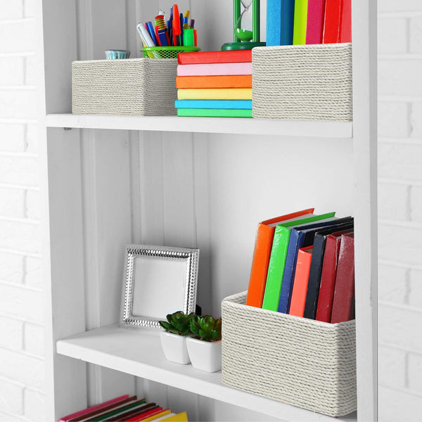 Sorbus Woven Rope Baskets (4 Pack)