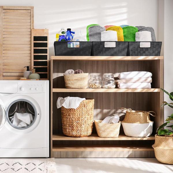 Sorbus Woven Tote Basket With Handles (3 Pack)