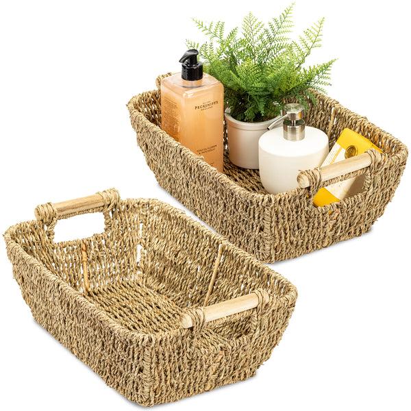 sorbus Woven Wicker Storage Baskets (2 Pack)