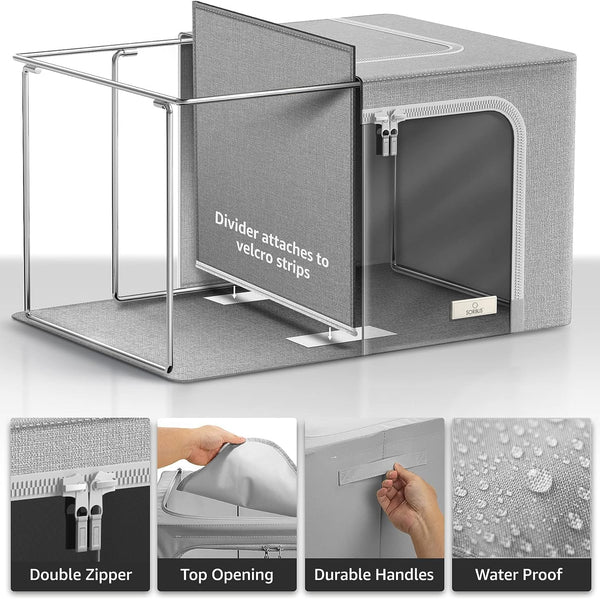 Sorbus Storage Bins With Frame And Divider (Single Pack)