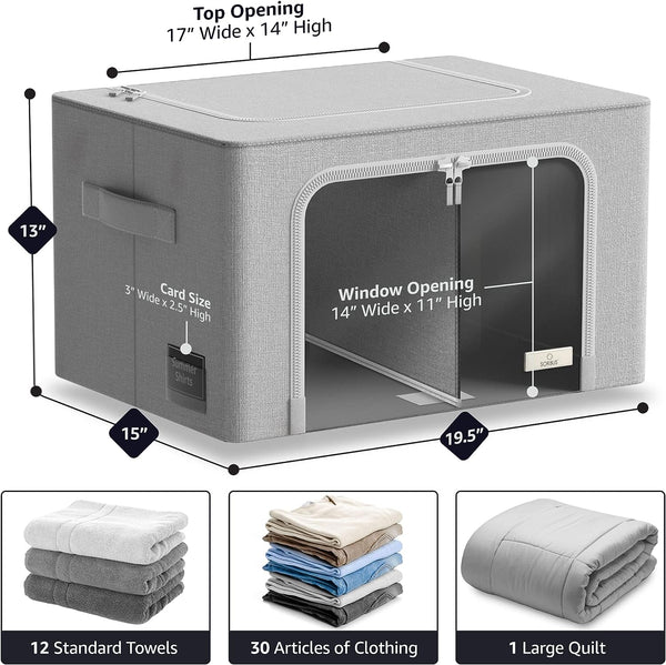 Sorbus Storage Bins With Frame And Divider (Single Pack)