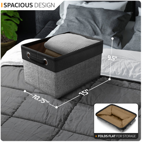 Sorbus Twill Rope Fabric Storage Bins For Shelves (6 Pack)