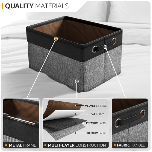 Sorbus Twill Rope Fabric Storage Bins For Shelves (6 Pack)