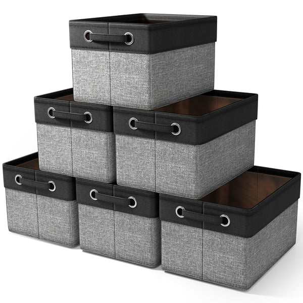 sorbus Twill Rope Fabric Storage Bins for Shelves (6 Pack)