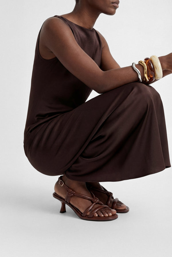 Souliers Martinez ALICANTEDark Brown Leather Sandals