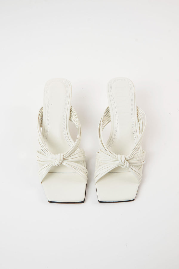 Souliers Martinez AMANDAWhite Woven Leather Sandals