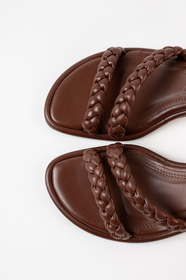 Souliers Martinez ANAYADark Brown Woven Leather Sandals