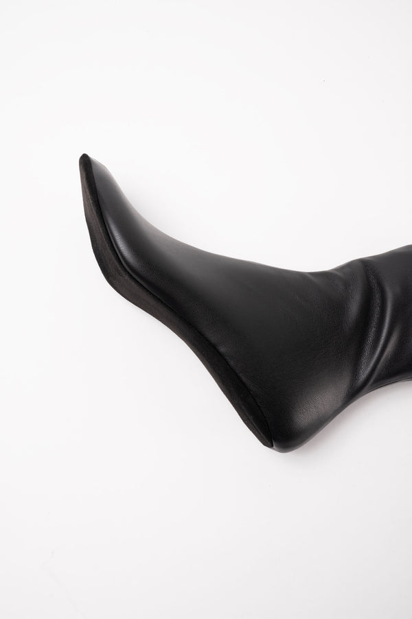 Souliers Martinez CARLABlack Faux Stretch Leather Socks