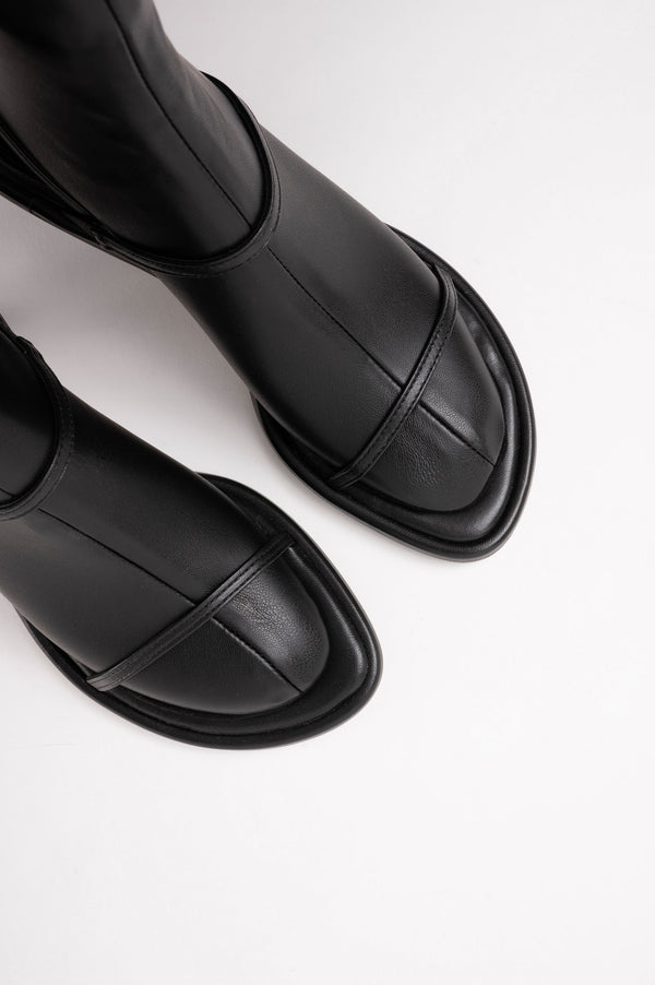 Souliers Martinez CARLABlack Faux Stretch Leather Socks