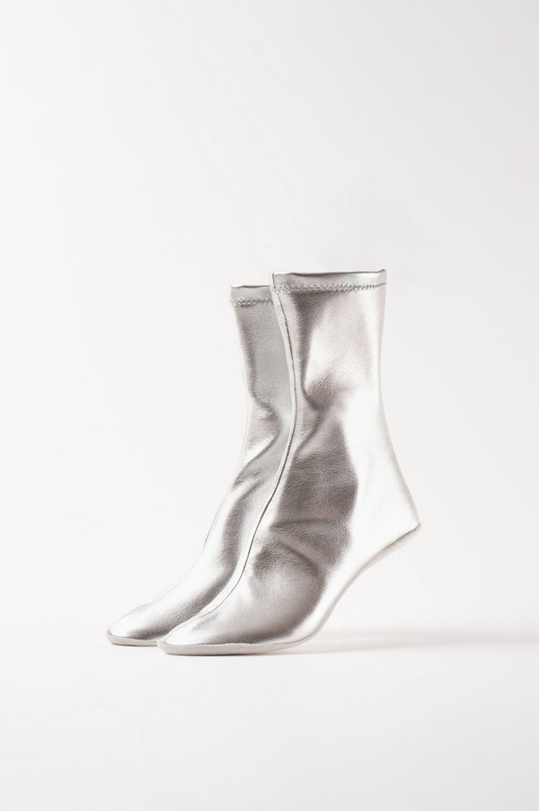 Souliers Martinez CARLASilver Faux Stretch Leather Socks