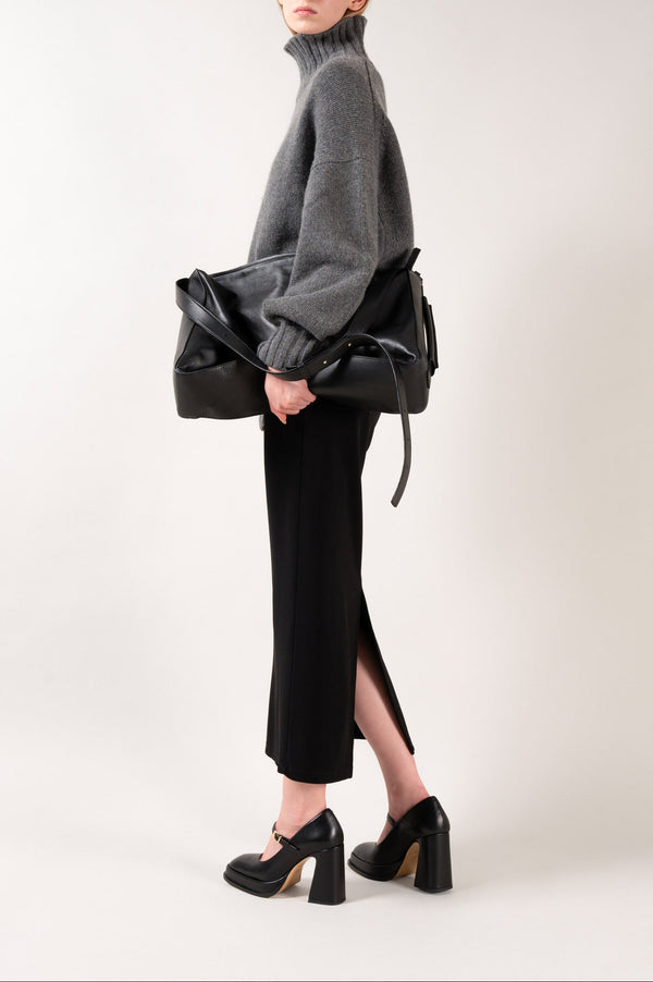 Souliers Martinez CASILDABlack Leather Mary Jane Pumps