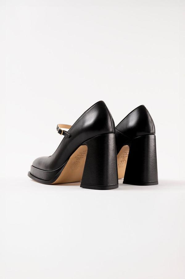 Souliers Martinez CASILDABlack Leather Mary Jane Pumps