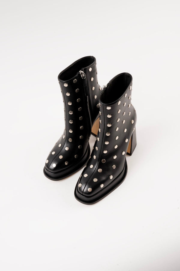 Souliers Martinez CHUECABlack Leather With Studs Platform Boots