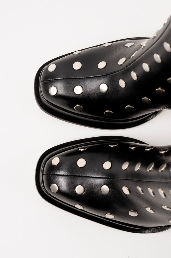 Souliers Martinez CHUECABlack Leather With Studs Platform Boots