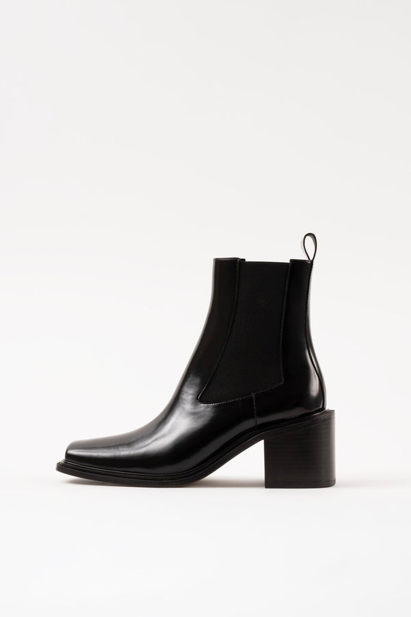 souliers martinez DALLASBlack Polished Leather Ankle Boots