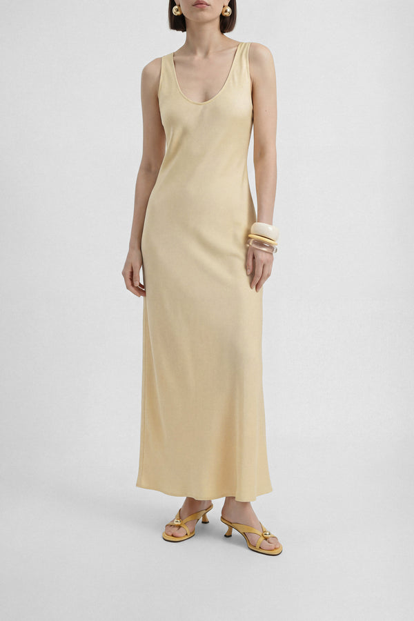 Souliers Martinez ESTELALight Yellow Leather With Embellishment Sandals