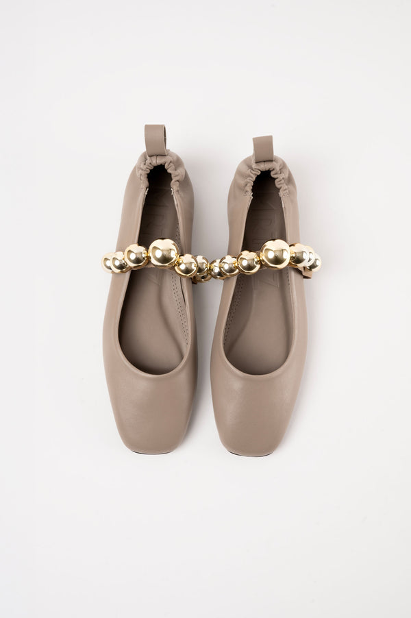 Souliers Martinez FLAMENCALight Taupe Leather Ballerina