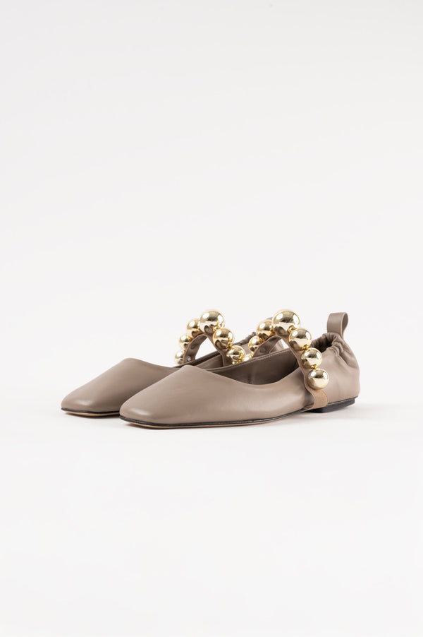 Souliers Martinez FLAMENCALight Taupe Leather Ballerina