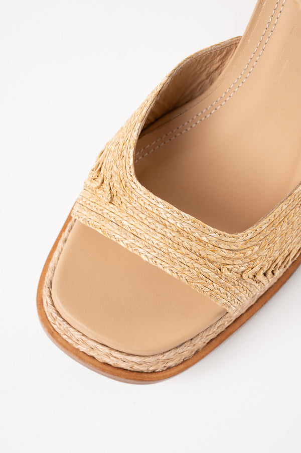 Souliers Martinez GRACIANatural Raffia Platform Sandals