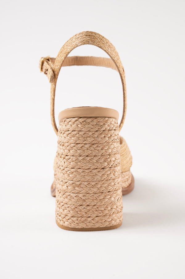 Souliers Martinez GRACIANatural Raffia Platform Sandals